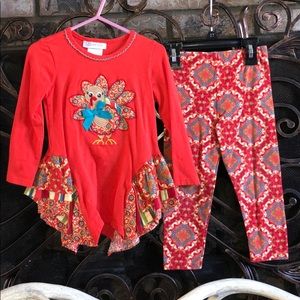 Bonnie Jean size 3t fall turkey outfit